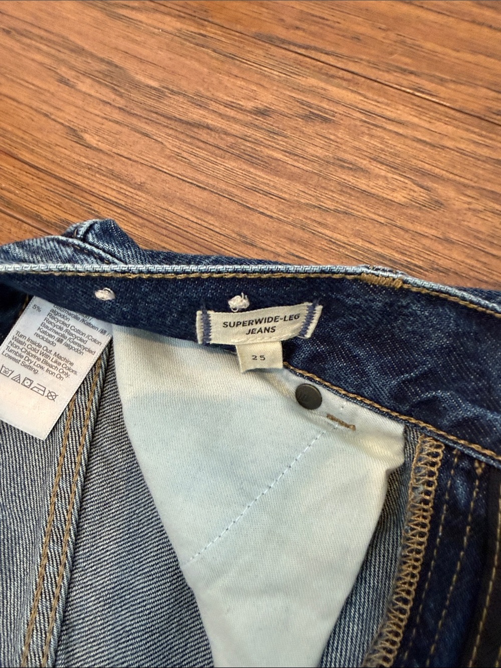 Madewell Super Wide-Leg High-Rise Jeans in Denim Blue, Sz 25 - Picture 3 of 7
